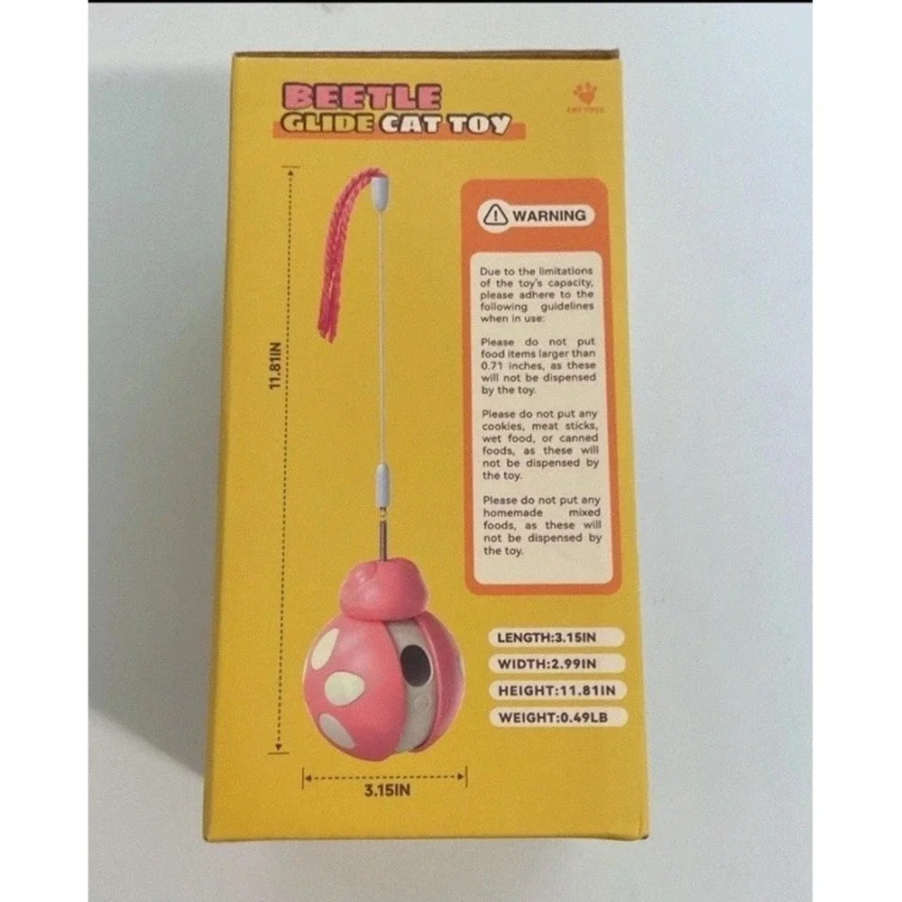 Beetle Glide Cat Toy Interactive Food Dispensing Teaser Wand Indoor